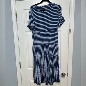 Tiffany & Grey Blue and White Stripe Dress